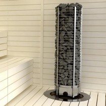 Okrągły Towae sawo ze sterowaniem zintegrowanym w saunie